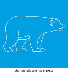 Bear icon blue outline style isolated vector illustration. Thin line sign