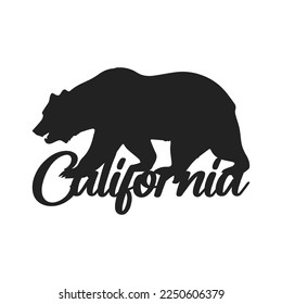 Bear Icon, California Bear Vector, California Black Bear, California Text, Bear Vector, Wild Animal, California State Animal, Vector Illustration