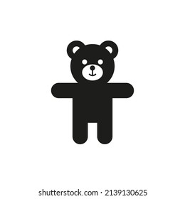 The bear icon. A child's toy. Simple flat vector illustration on a white background.