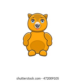  Bear icon. Cute cartoon character. Bear toy vector illustration. Isolated on white.