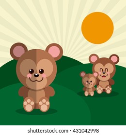 bear icon design  , vector graphic , animal illustration