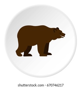 Bear icon in flat circle isolated vector illustration for web