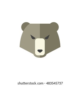 Bear icon in flat color style. Finance, speculation, trend 