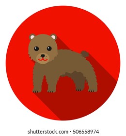 Bear icon in flat style isolated on white background. Animals symbol vector illustration.