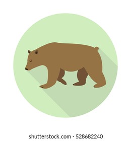 Bear icon in flat style isolated on background. Animals symbol vector illustration.