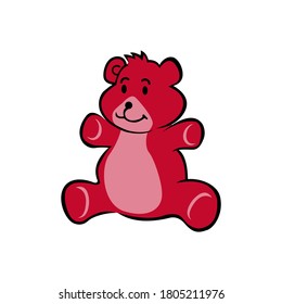 Bear icon flat. Vector illustration symbol and bonus pictogram