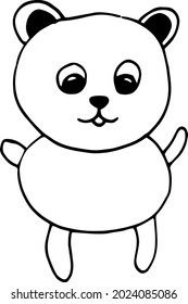 bear icon. hand drawn doodle. vector, scandinavian, nordic, minimalism monochrome pet animal cute funny