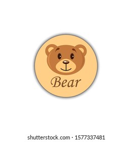 bear icon the head of a brown bear on white background.