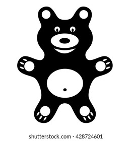 bear icon, illustration toy design vector - simple 