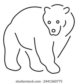 bear icon isolated on white background, vector illustration.