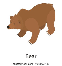 Bear icon. Isometric illustration of bear vector icon for web