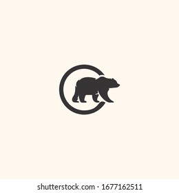 Bear icon Letter C logo design inspiration vector template.
