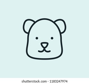 Bear icon line isolated on clean background. Bear icon concept drawing icon line in modern style. Vector illustration for your web mobile logo app UI design.
