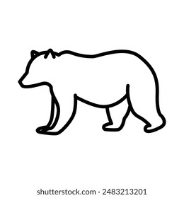 Bear icon linear logo mark in black and white