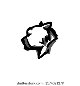 bear icon logo black and white side view