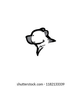 bear icon logo black and white side view 001