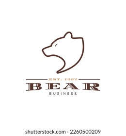 Bear Icon Logo Design Template