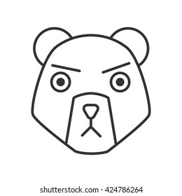 Bear icon or logo line art style. Vector Illustration.