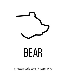 Bear icon or logo in modern line style. High quality black outline pictogram for web site design and mobile apps. Vector illustration on a white background. 