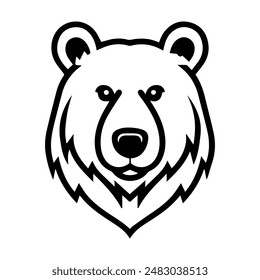 Bear icon or modern line symbol. Vector line art and icon design with bold outline. Black and white Pixel Perfect minimalistic symbol isolated white background. Silhouette simple thin sign