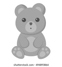 Bear icon in monochrome style isolated on white background. Animal One symbol stock vector illustration