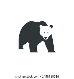 bear icon, negative space concept