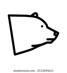 bear icon. Outline style design isolated on white background