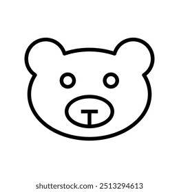 bear icon. Outline style design isolated on white background