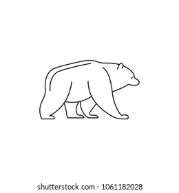 Bear icon. Outline bear vector icon for web design isolated on white background