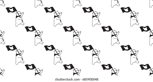 Bear icon Polar Bear flag scarf seamless pattern wallpaper background