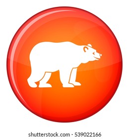 Bear icon in red circle isolated on white background vector illustration
