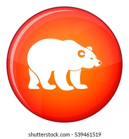 Bear icon in red circle isolated on white background vector illustration