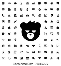 Bear icon. set of filled finance icons.