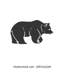 Bear Icon Silhouette Illustration. Big Predator Ursus Vector Graphic Pictogram Symbol Clip Art. Doodle Sketch Black Sign.