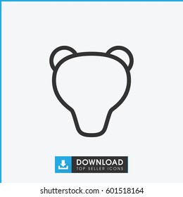 bear icon. simple outline bear vector icon. on white background.