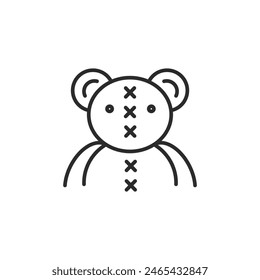 Icono de oso. Un simple osito de peluche que representa un juguete de peluche para niños, App y Diseño web. Ilustración vectorial