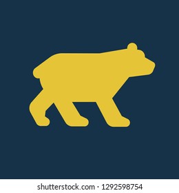 bear icon, bear symbol. Flat vector sign isolated on blue background. Simple vector illustration for graphic and web design.