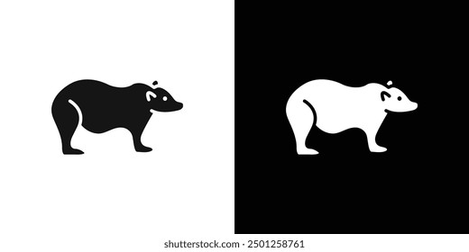 Bear icon Symbol mark in filled style