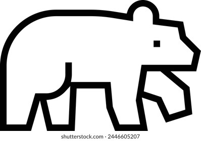 bear icon. Thin linear style design isolated on white background