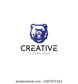 vector de icono de oso de color azul adecuado para deportes de equipo