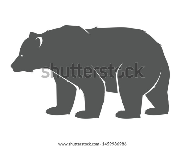 熊のアイコン デザイン用のベクター画像コンセプトイラスト 熊のアイコンシルエット 横顔に立つ熊のイラトス のベクター画像素材 ロイヤリティフリー Shutterstock