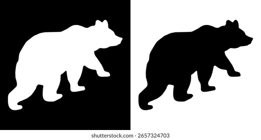 Ícone do urso ilustração vetorial. silhueta ícone