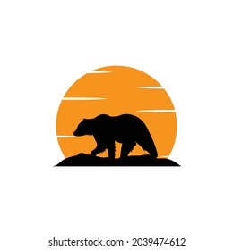 diseño de la plantilla de ilustración del vector de icono de oso