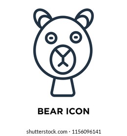Bear icon vector isolated on white background, Bear transparent sign , thin symbols or lined elements in outline style