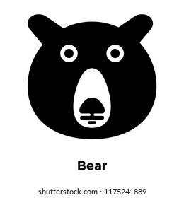 Bear icon vector isolated on white background, logo concept of Bear sign on transparent background, filled black symbol