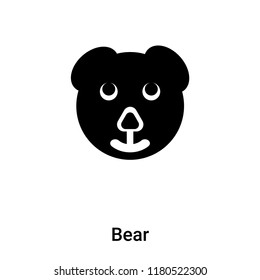 Bear icon vector isolated on white background, logo concept of Bear sign on transparent background, filled black symbol