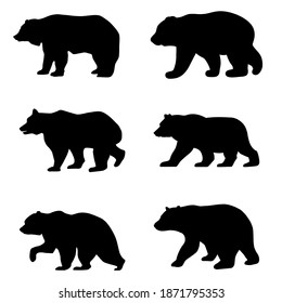 Bear icon vector set. hunting illustration sign collection. animals symbol.