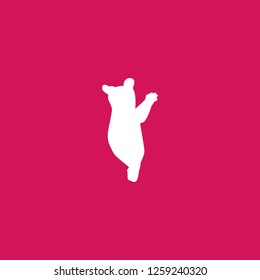 bear icon vector. bear sign on pink background. bear icon for web and app