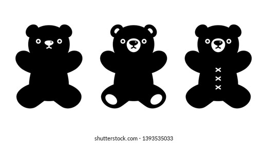 Bear icon vector teddy polar bear doll logo cartoon character illustration doodle