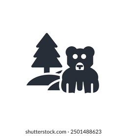 bear icon. vector.Editable stroke.linear style sign for use web design,logo.Symbol illustration.